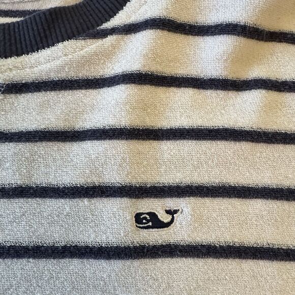 Vineyard Vines French Terry Striped Crewneck Pullover Sweater Size XL 18 - Picture 4 of 8